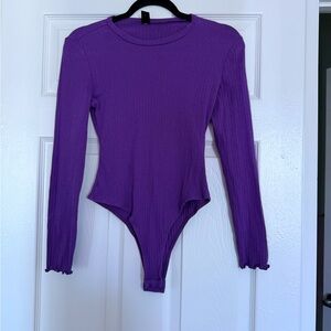 SHEIN Purple Long Sleeve Bodysuit
